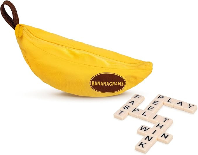 Bananagrams Classic Word Game, 144 Tiles in Banana Pouch, Travel Game | Amazon (US)