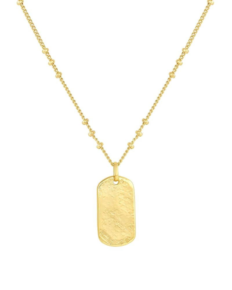 gorjana - Griffin Dog Tag Necklace 19 inch - 18k Gold Plated or Silver Plated - Spring Ring Closu... | Amazon (US)