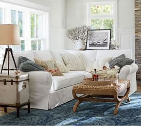 PB Comfort Roll Arm Slipcovered 3-Piece Sectional with Corner | Pottery Barn (US)