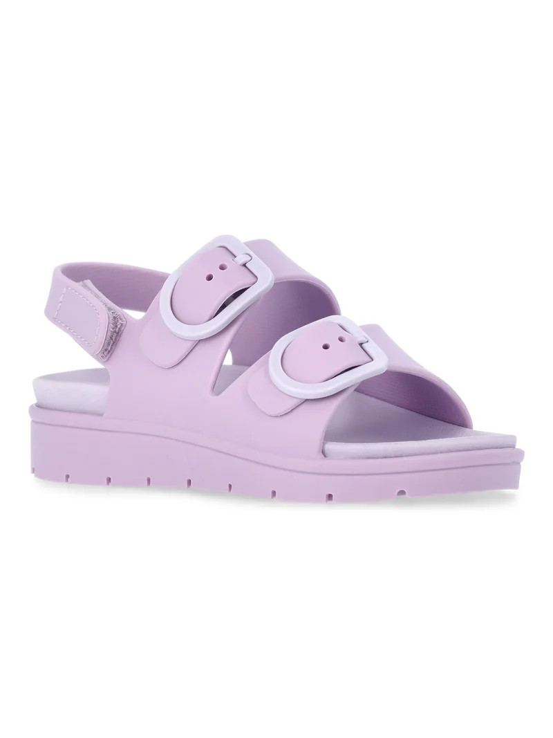 Wonder Nation Toddler Girls Two Buckle Jelly Sandals | Walmart (US)