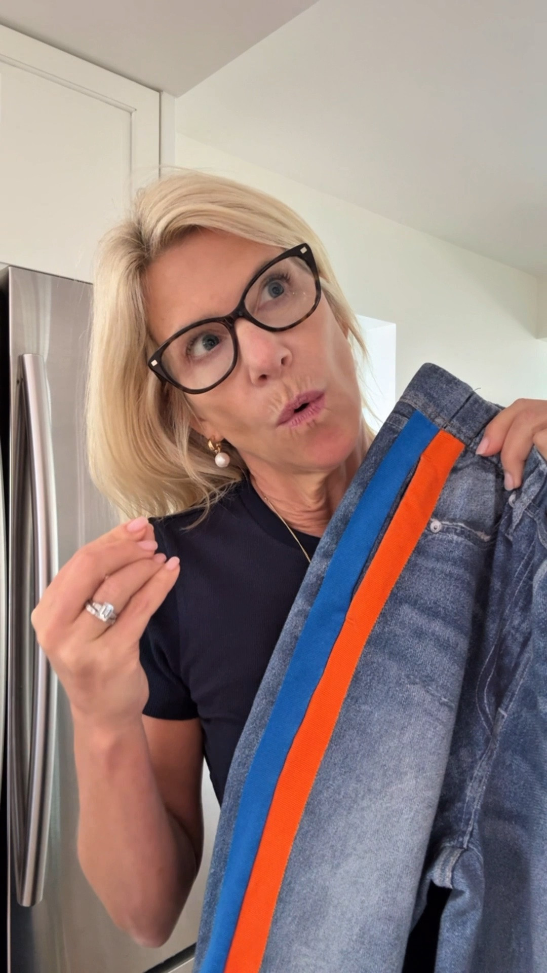 Calling all Knicks fans!  The viral sweatpants jeans from Rag & Bone have the team colors!  They’re being restocked now so hurry up and get them!  I’m in xs and I put them in the dryer

#LTKootd #LTKOver40 #LTKActive