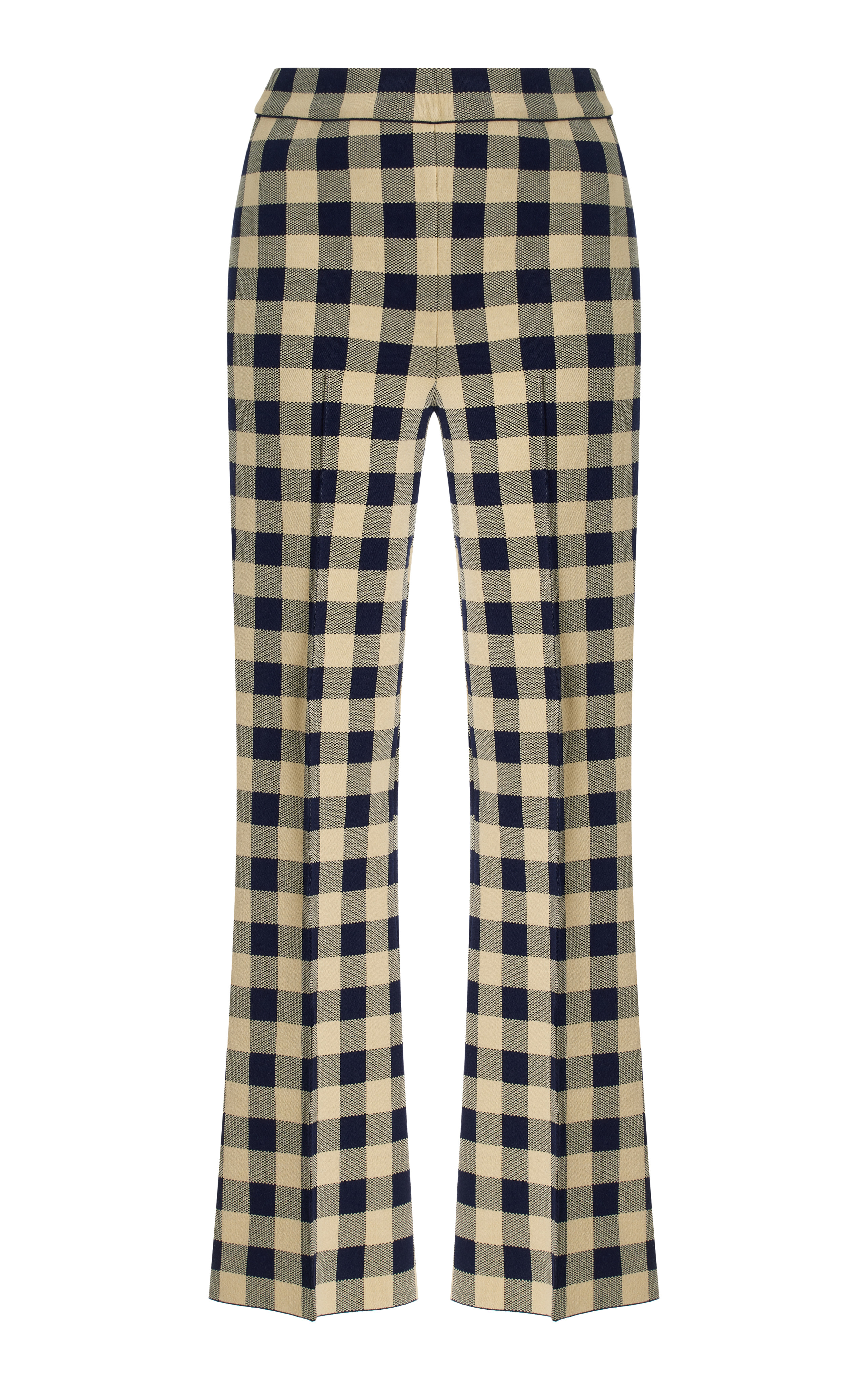 Kick Gingham Stretch-Cotton Knit Cropped Flared Pants | Moda Operandi (Global)