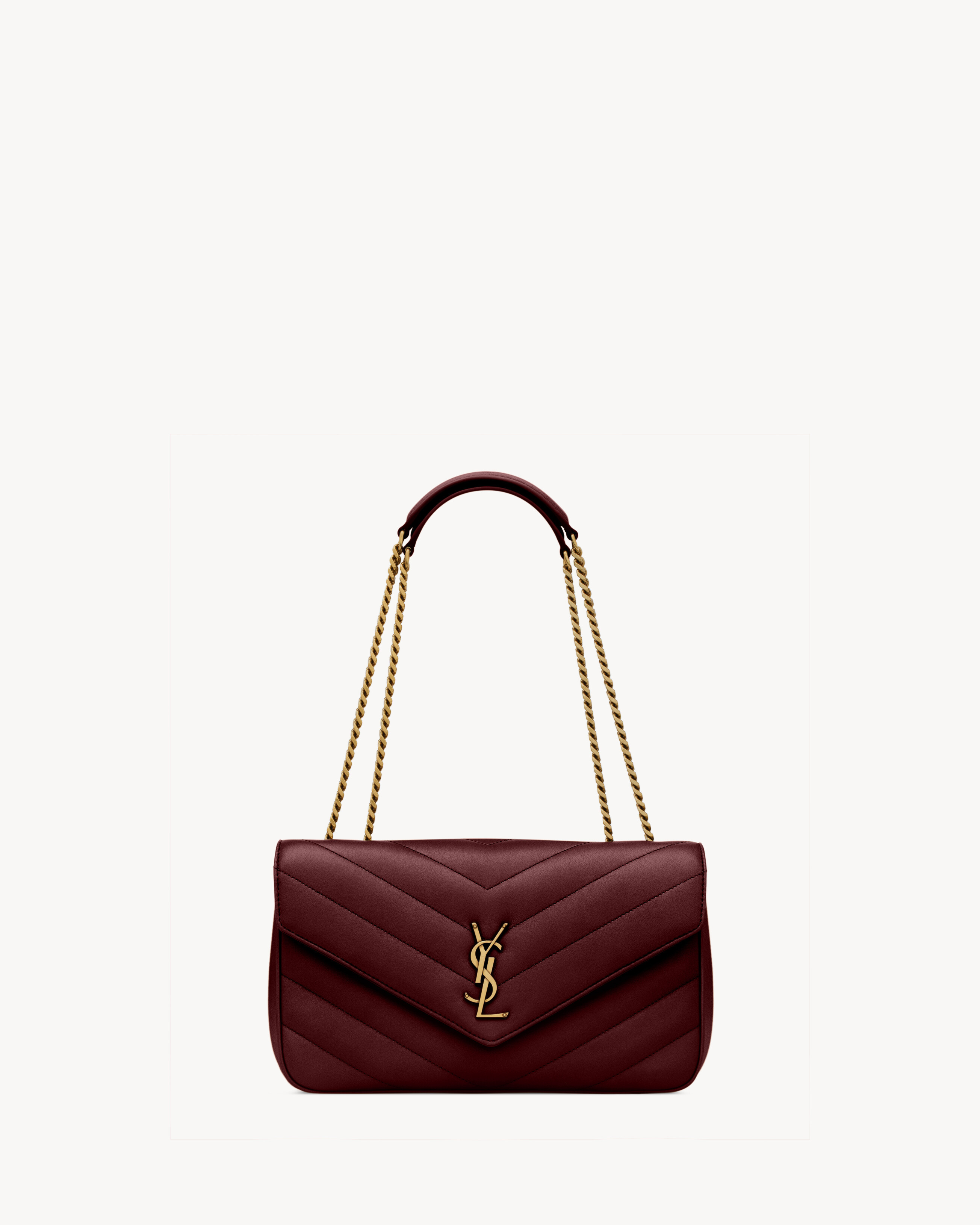 Saint Laurent Loulou Medium In Matelassé Lambskin - Bordeaux - Women - One Size | Saint Laurent Inc. (Global)