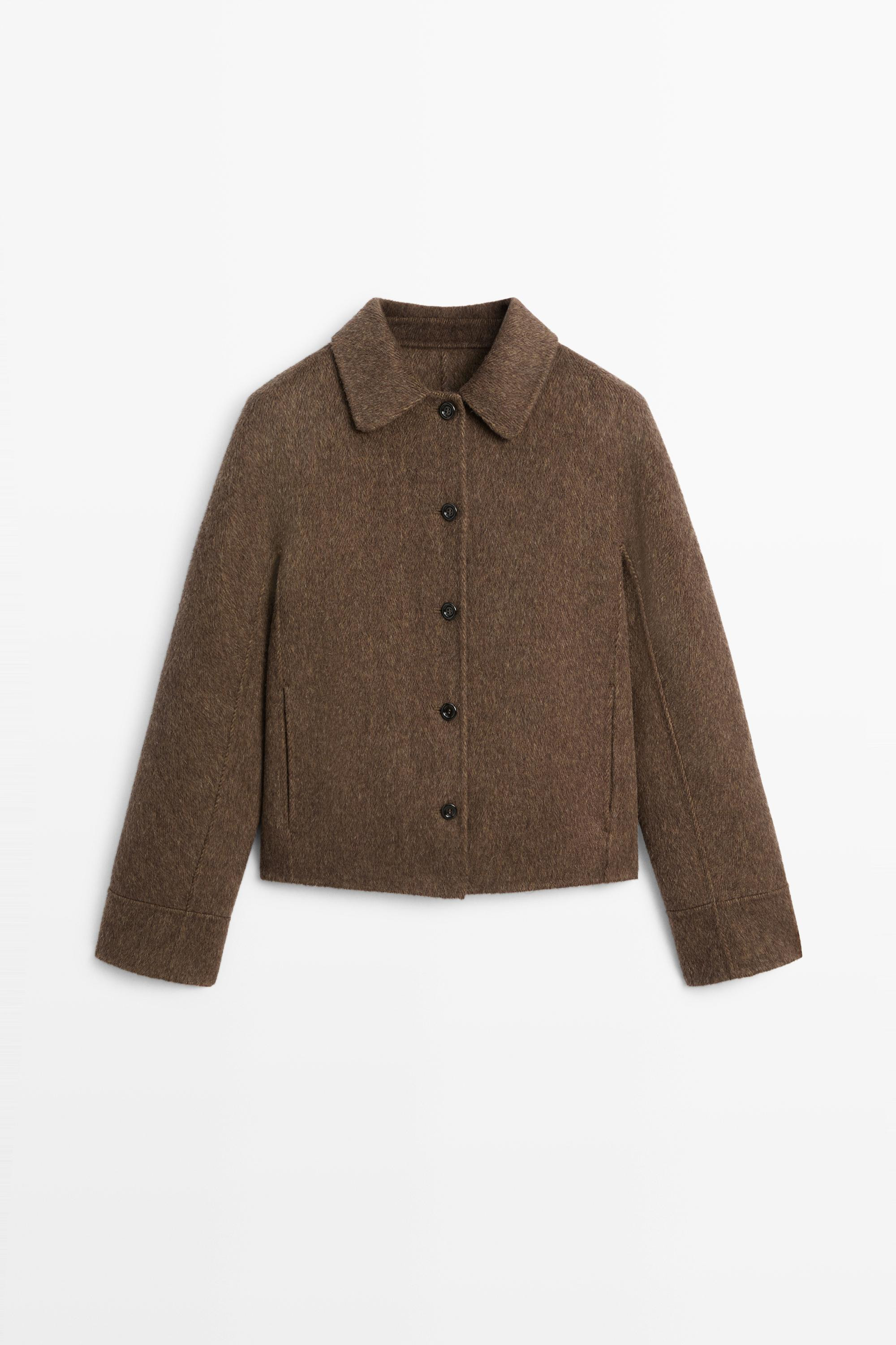 Short buttoned coat | Massimo Dutti UK