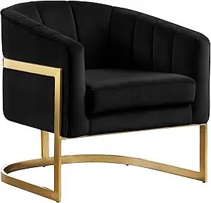 Meridian Furniture Carter Collection Modern | Contemporary Upholstered Velvet Barrel Accent Chair... | Amazon (US)