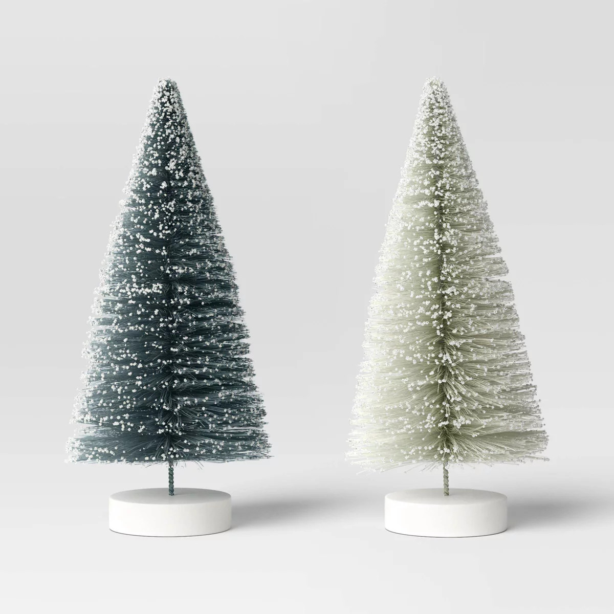 2pc 6" Sisal Bottle Brush Tree Christmas Figurine Set - Wondershop™ | Target