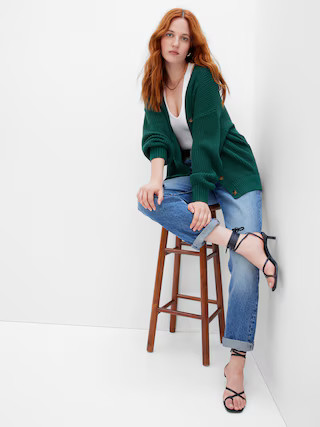 Shaker-Stitch Boyfriend Cardigan | Gap (US)