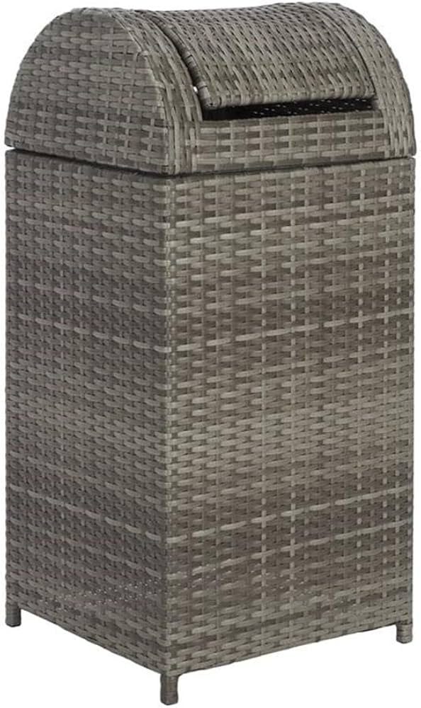 Safavieh Outdoor Collection Serapis Grey Wicker Trash Bin | Amazon (US)
