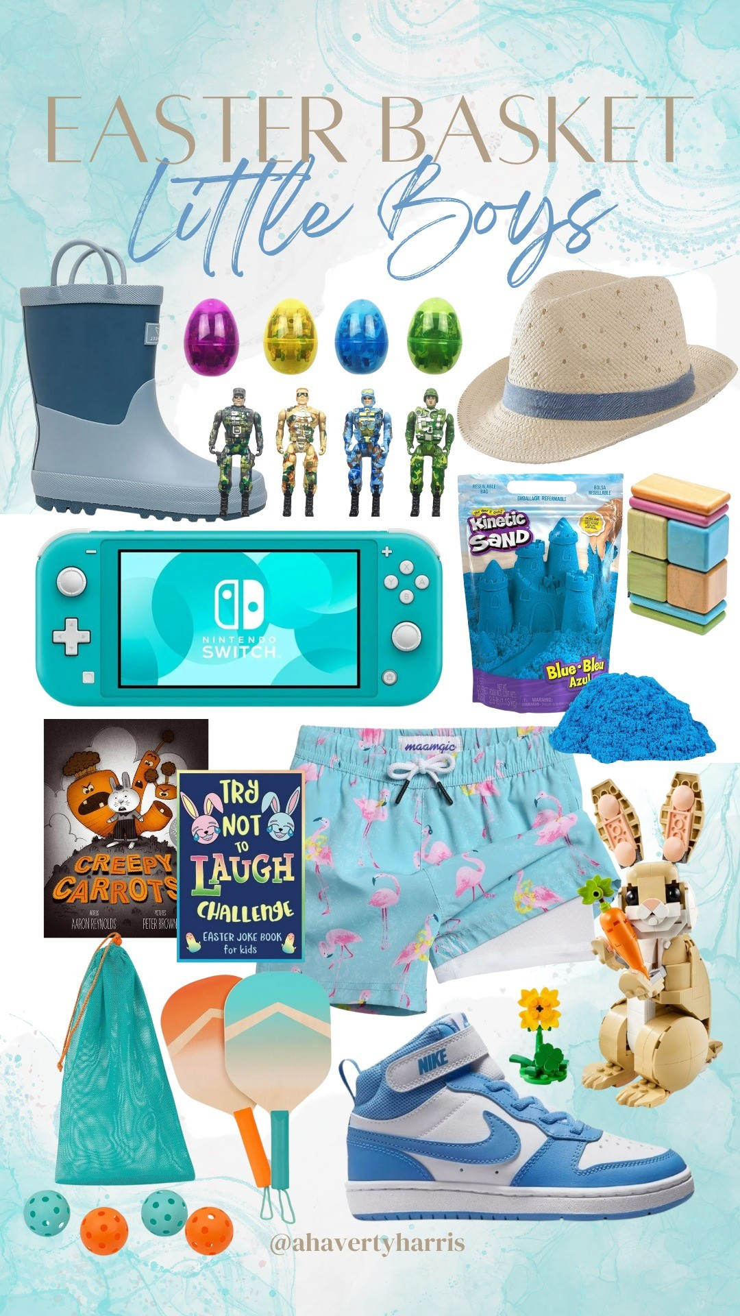 Little Boys Easter Basket Stuffers - Easter basket gifts for boys! I love putting together no junk Easter baskets for my kids with things they will use more than one day of the year,  like boys swim trunks, boys rain boots, boys hat,  lego,  action figures, STEM toys,  children's books, boys sneakers,  outdoor toys,  and more! 

#LTKFamily #LTKKids #LTKSpringSale