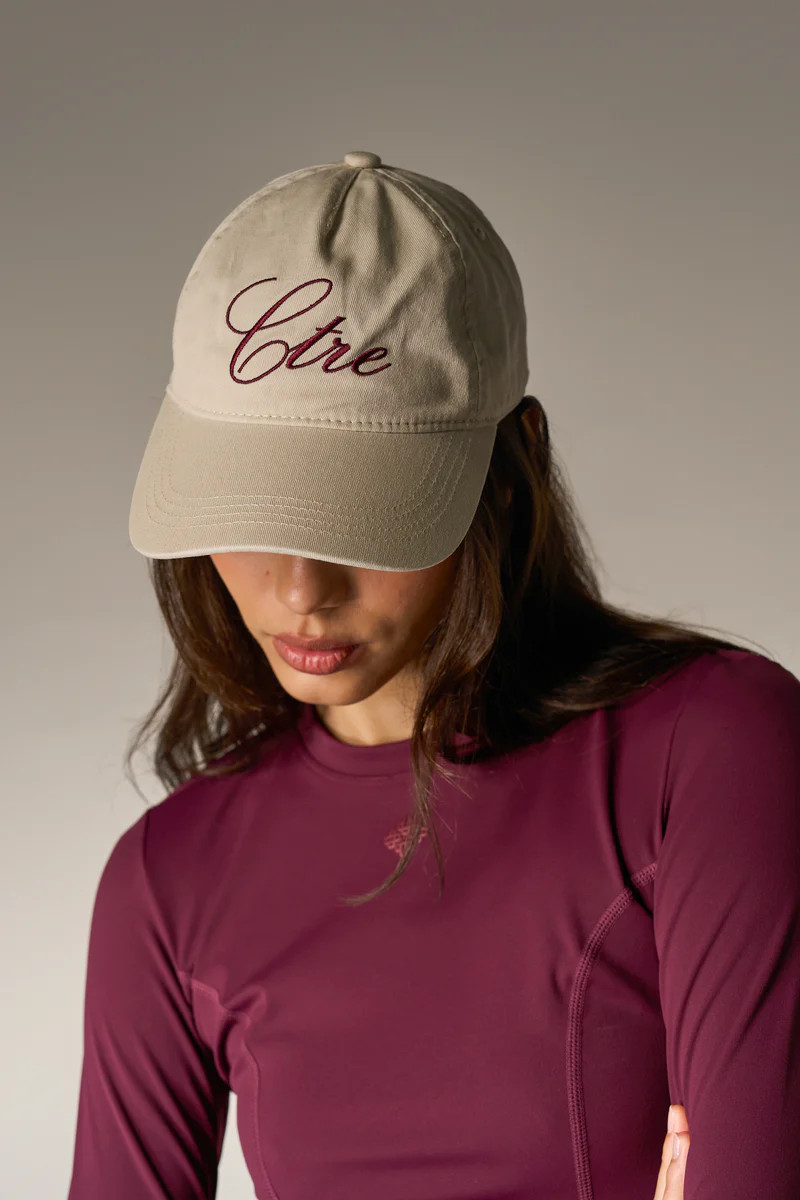 CTRE SCRIPT CAP - BEIGE | The Couture Club