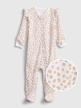 Baby Ruffle Print Footed One-Piece | Gap (US)