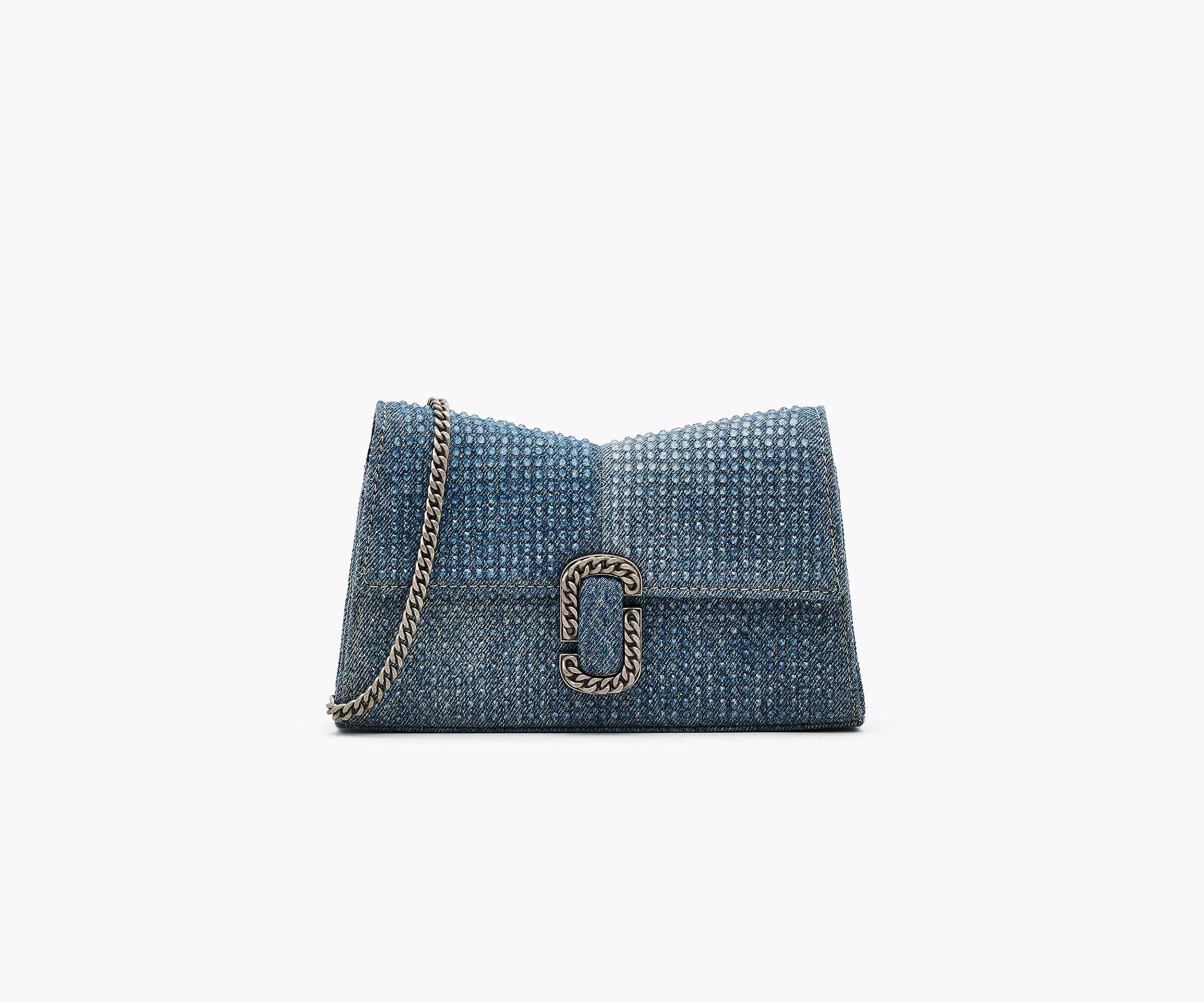 The Crystal Denim St. Marc Chain Wallet | Marc Jacobs