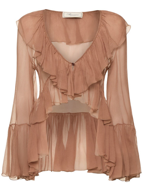 Sheer silk crepe shirt | Luisaviaroma