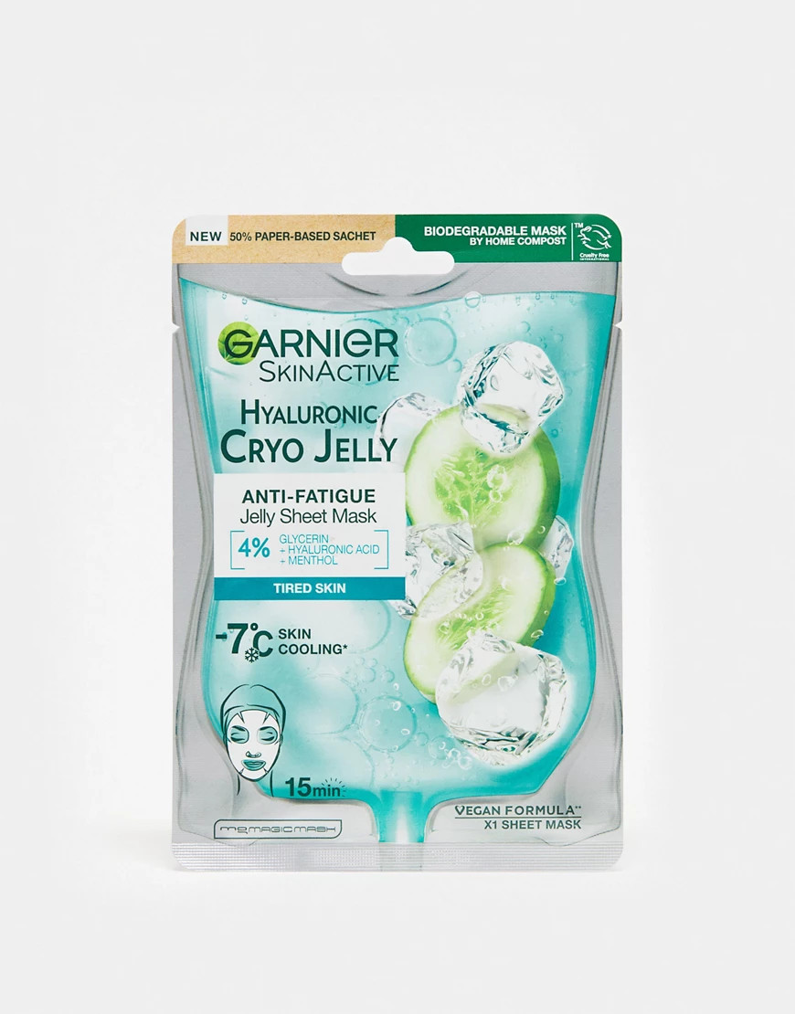 Garnier Anti-Fatigue Hyaluronic Acid & Icy Cucumber Cryo Jelly Face Mask-No colour | ASOS (Global)