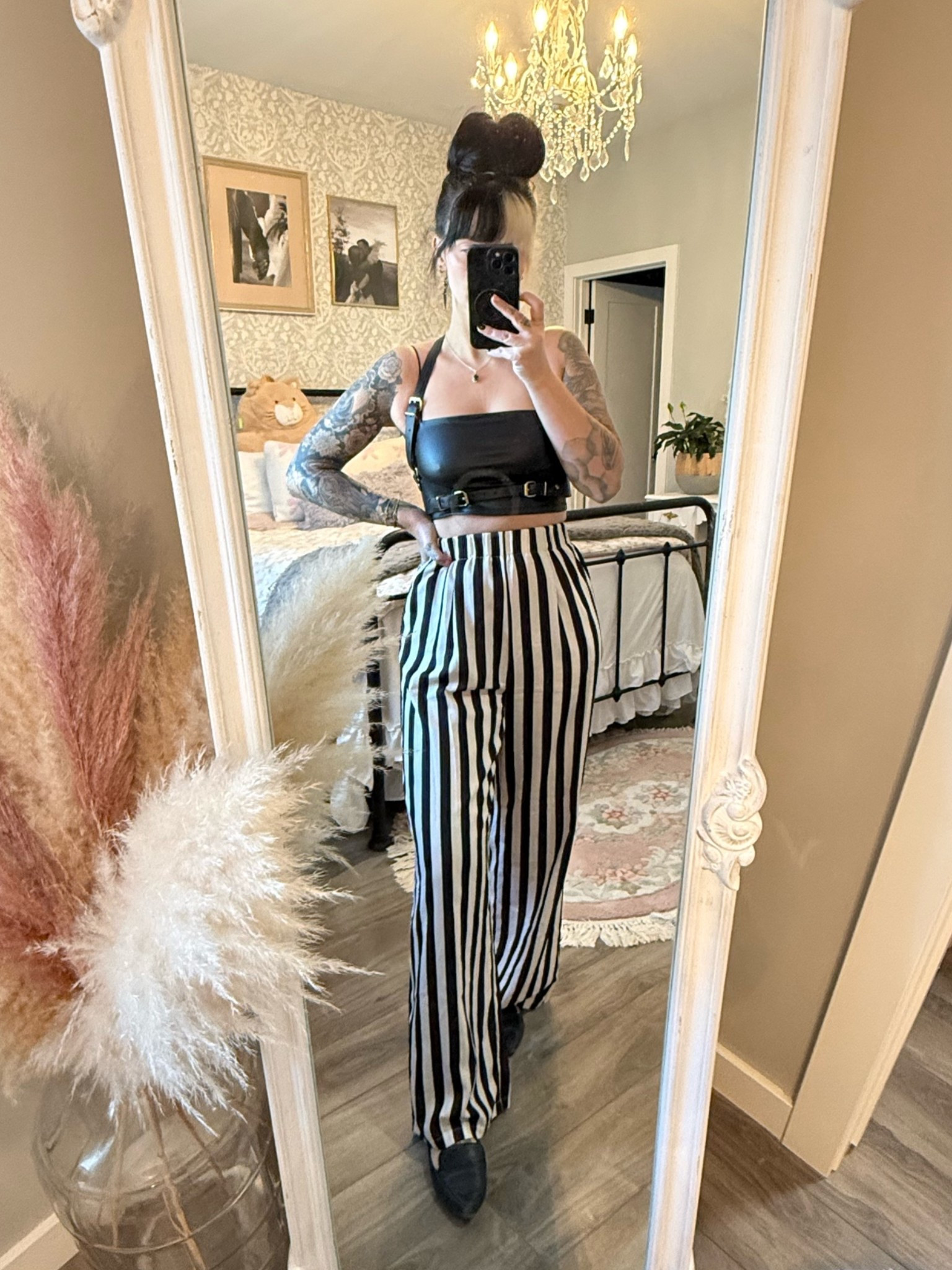Beetlejuice, Beetlejuice, Beetlejuice! 

Top: wet seal
Bottoms: Thrifted 
Shoes: Steve Madden 
Harness: Amazon 
Necklace: regal rose

#LTKcanada #LTKsummer #LTKstyletip