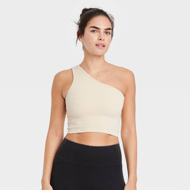 Women's Ribbed Seamless One Shoulder Bra - JoyLab™ | Target