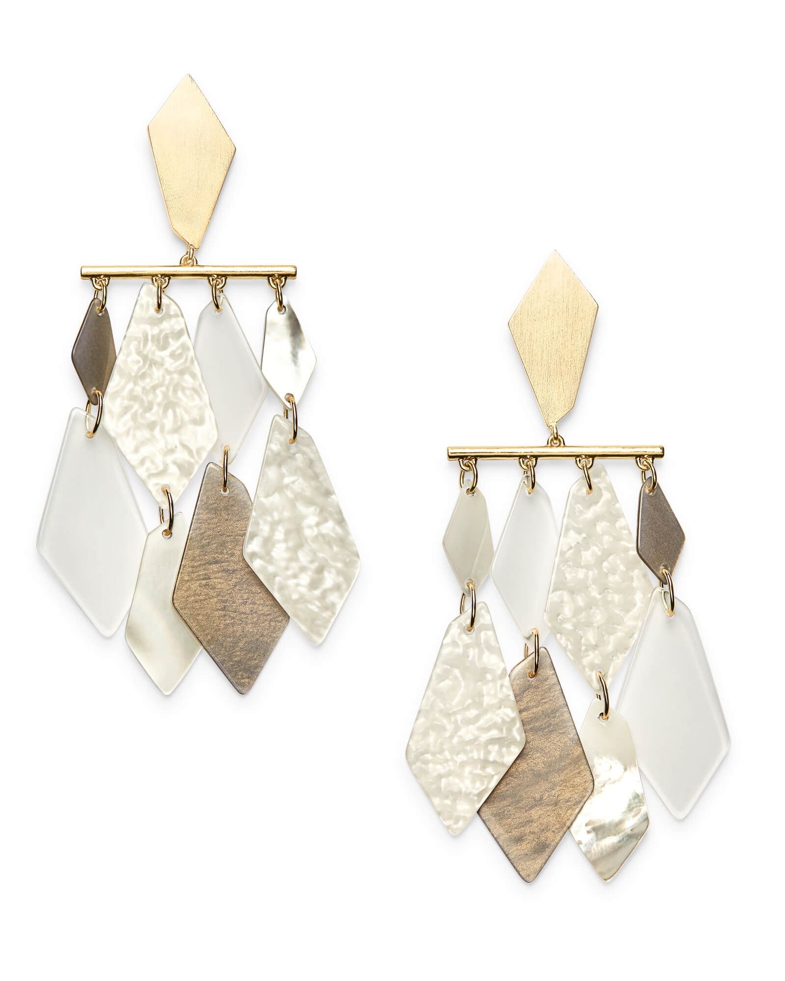 Hanna Gold Statement Earrings in Ivory Mix | Kendra Scott