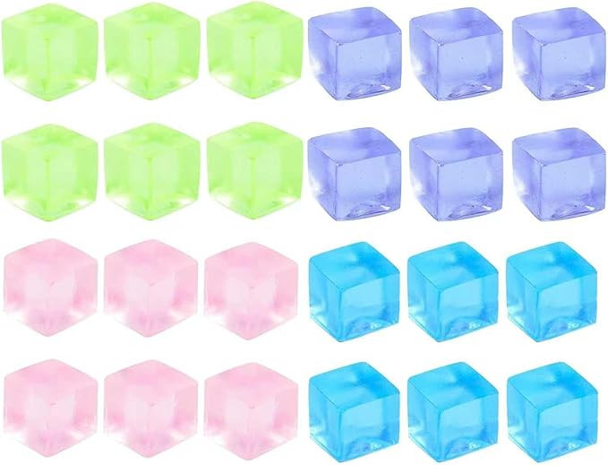 24Pcs Stress Balls Fidget Toys Adults, Ice Cube Squeeze Toys - Square Squeeze Ball Sensory Toys, ... | Amazon (US)