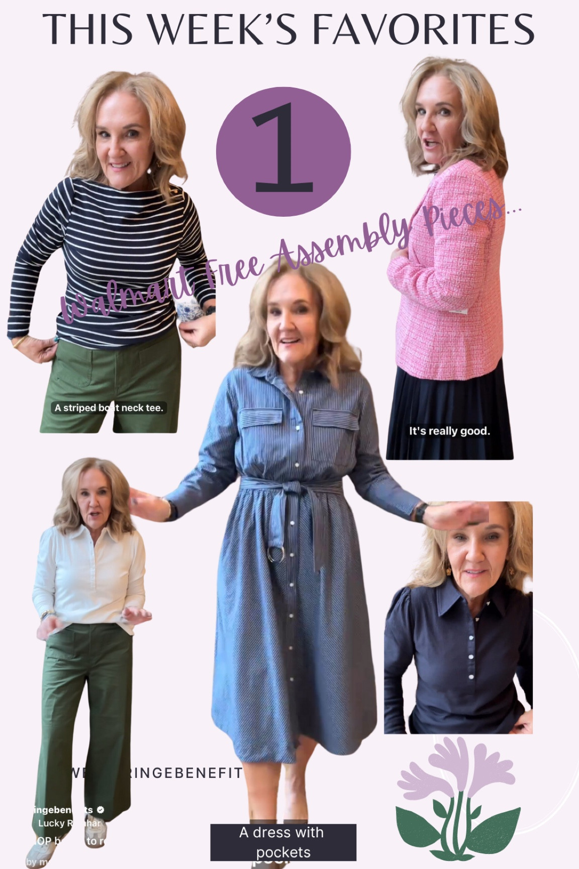 Walmart’s new Free Assembly launch has been very popular. Great pieces at Walmart prices. 

Walmart free assembly  collared Henley pink tweed blazer striped denim dress green front pocket pants wide leg pants

#LTKFindsUnder50 #LTKOver40 #LTKMidsize