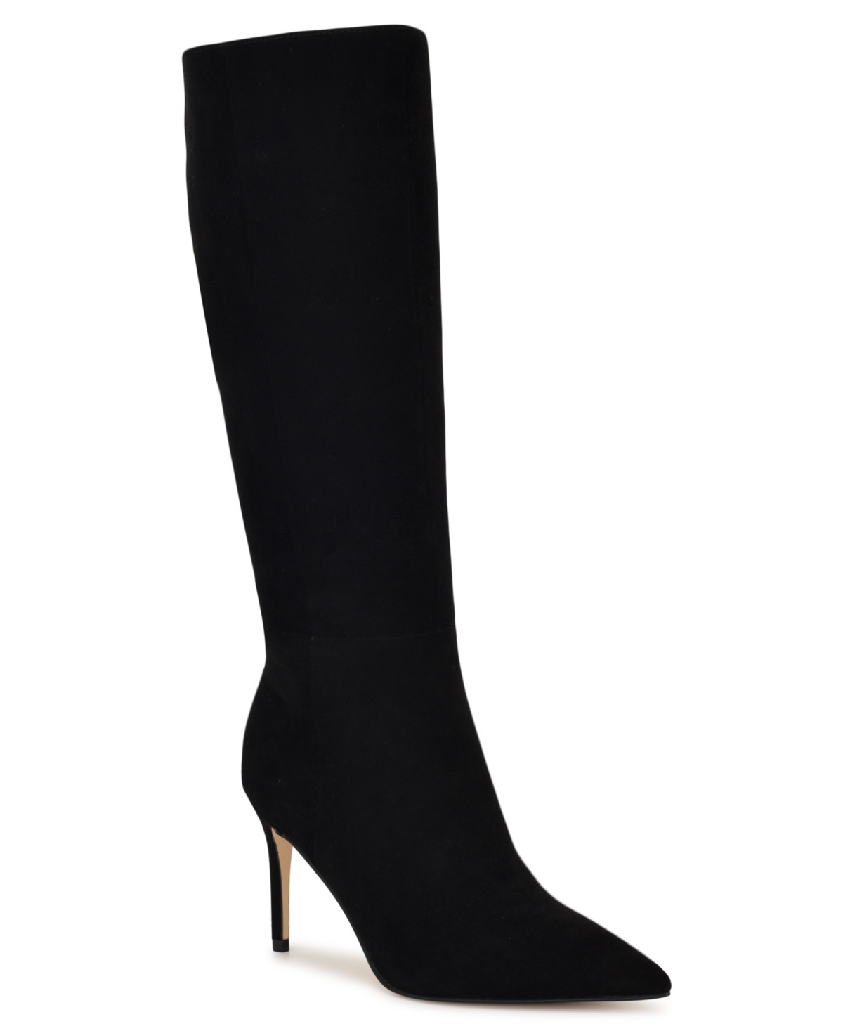 Nine West Women's Cook Wide Calf Tall Stiletto Dress Boots - Black Suede | Macy's