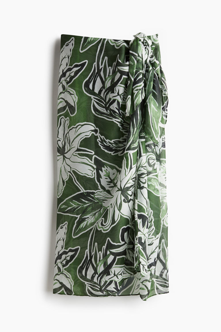 H & M - Patterned Sarong - Green | H&M (US + CA)