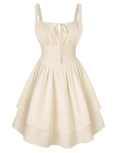 Scarlet Darkness Corset Mini Dress for Women Teens 2026 Summer Ruffle Sundress Graduation Homecoming Dresses Beige XXL | Amazon (US)