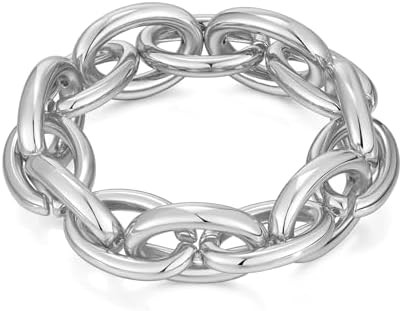 WOWORAMA Chunky Chain Bracelet for Women Adjustable Elastic Stretch Link Bracelets Thick Chunky L... | Amazon (US)