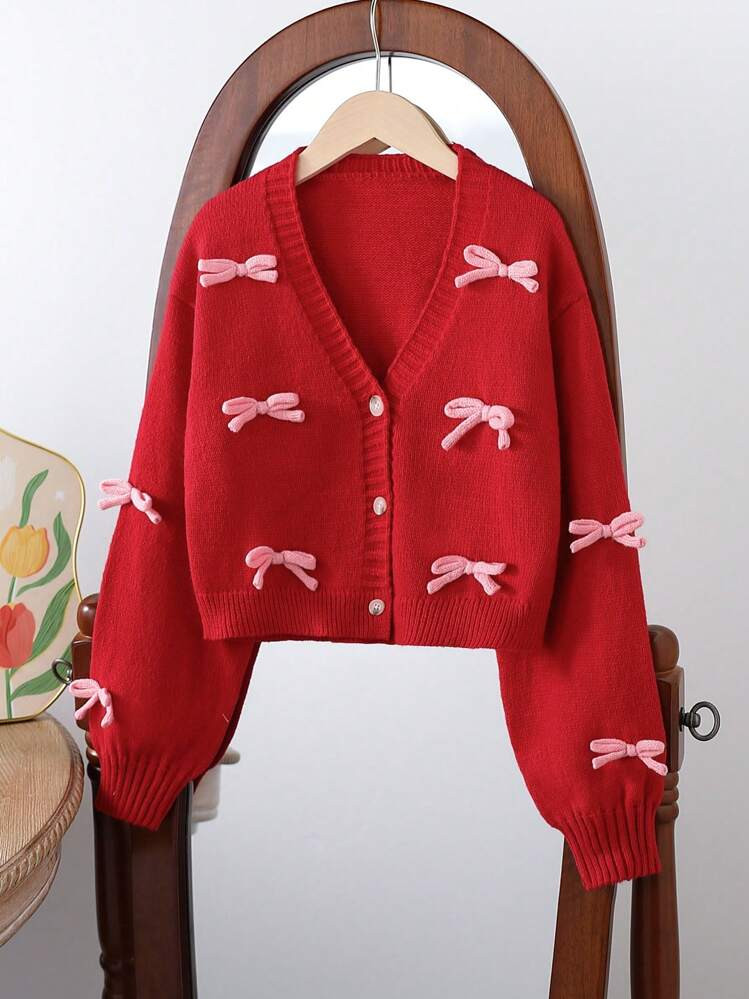 SHEIN Tween Girl Fashionable Casual Cute Comfortable Soft Minimalist Warm Versatile Elegant 3D Bo... | SHEIN