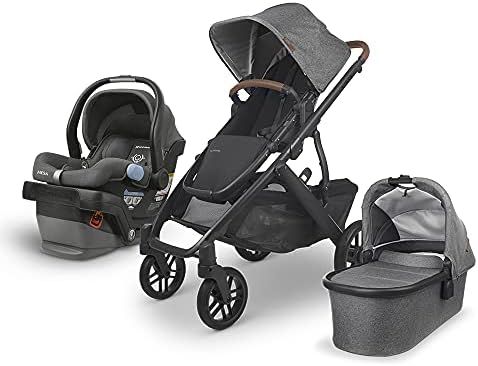 Amazon.com : UPPAbaby Vista V2 Stroller - Greyson (Charcoal Melange/Carbon/Saddle Leather) + Mesa... | Amazon (US)