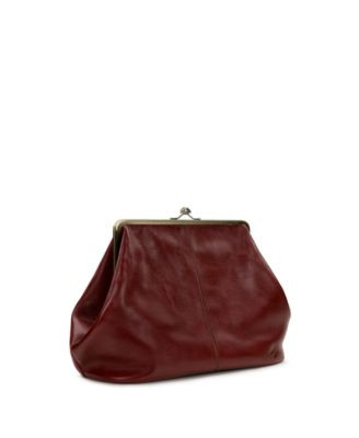 Serafina Extra-Large Leather Kiss-Lock Frame Handbag | Macy's