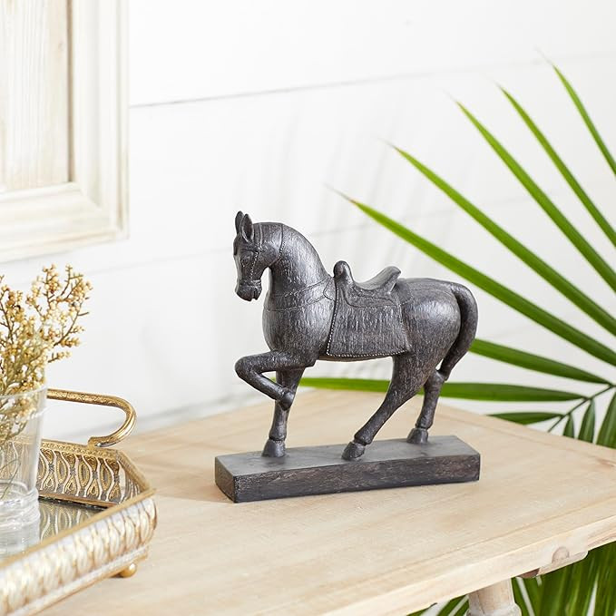 Deco 79 Polystone Horse Decorative Sculpture Home Decor Statue, Accent Figurine 9" x 3" x 9", Bro... | Amazon (US)