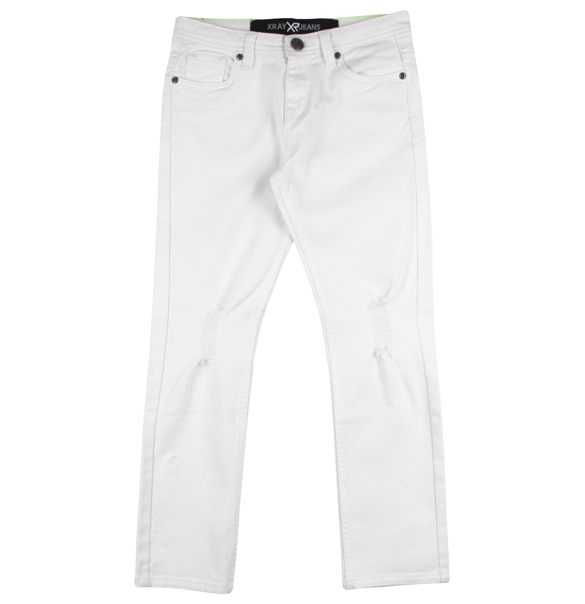 X RAY Skinny Jeans for Boys Slim Fit Denim Pants, White - Knee Rips & Repair, Size 4T | Walmart (US)
