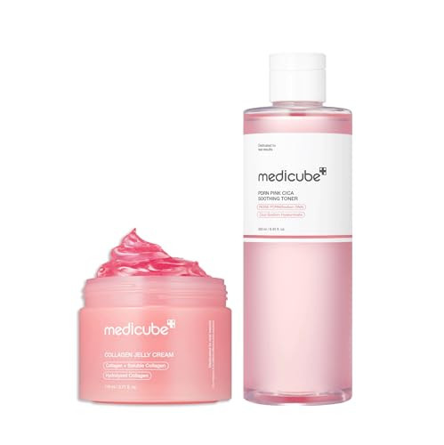 medicube Pink Glow Home Care Duo: PDRN Pink Peptide Toner and Collagen Jelly Cream (110ml) | Amazon (US)
