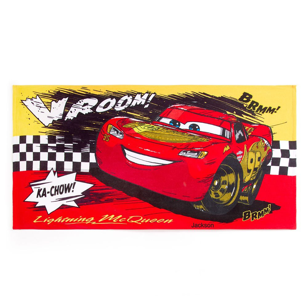 Lightning McQueen Beach Towel Cars Personalized Official shopDisney | Disney Store