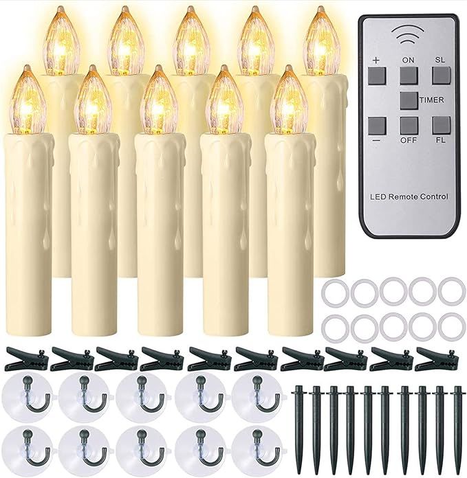 Windows Candles, PChero 10 Packs Waterproof Dimmable Warm White LED Flameless Taper Ivory Timer C... | Amazon (CA)