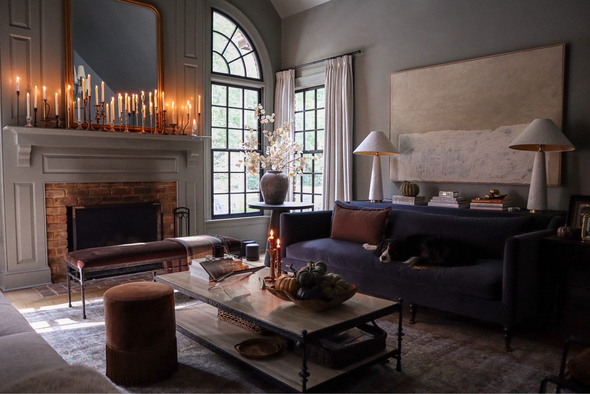 Our moody, modern, traditional fall living room 🖤

#LTKStyleTip #LTKHome #LTKSeasonal