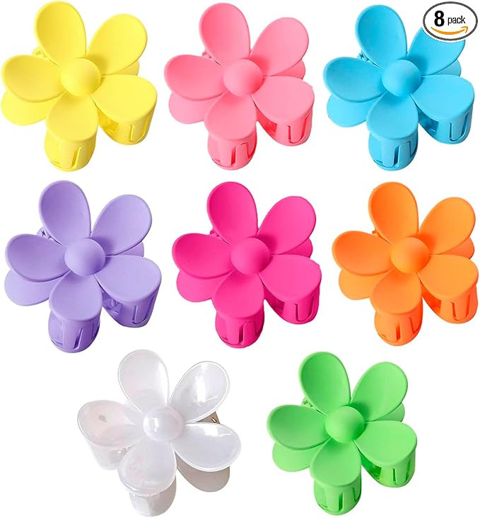 AYNKH 8PCS Flower Hair Claws, Non-Slip Strong Hold Cute Clips for Medium Thick Hair, Daisy Hair A... | Amazon (UK)