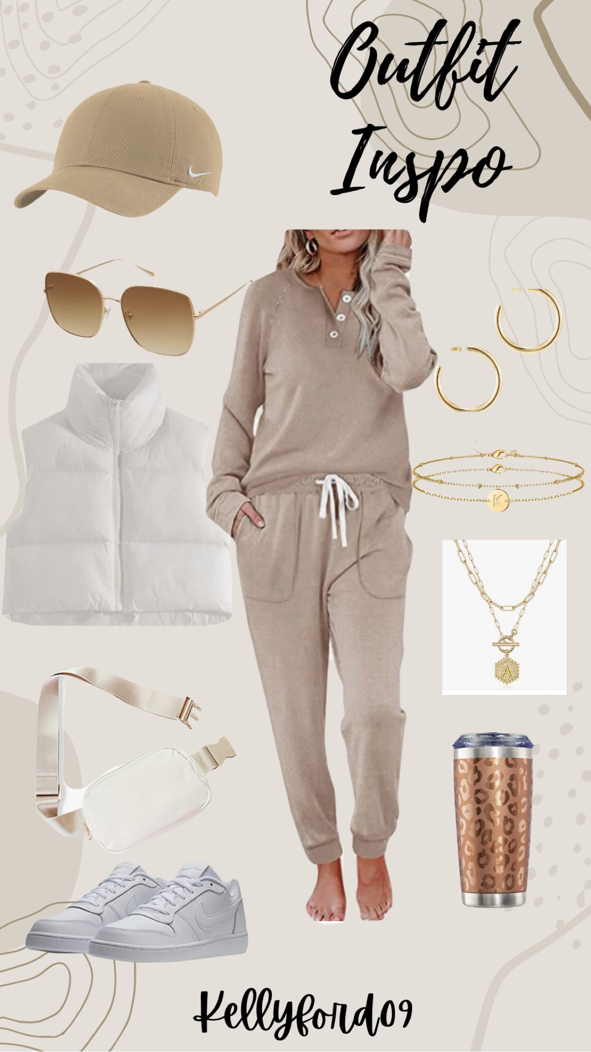 Casual, spring, beige, lounge outfit with puffer vest.  #onthego #weekend #momoutfit #loungewear

#LTKFind #LTKstyletip #LTKSale
