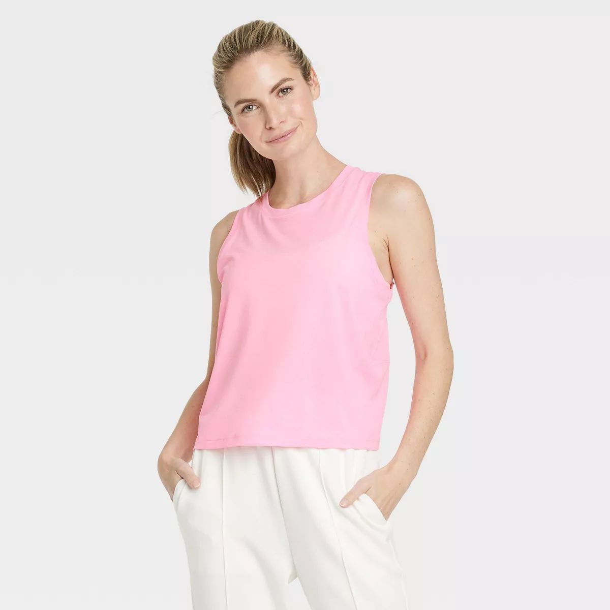 Women's Mesh Back Tank Top - All In Motion™ Pink XS | Target