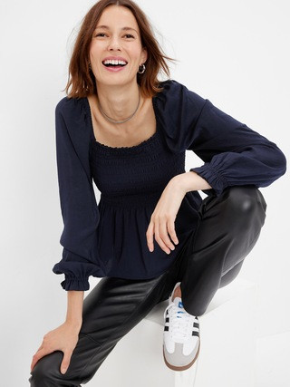 Smocked Peplum Top | Gap (US)