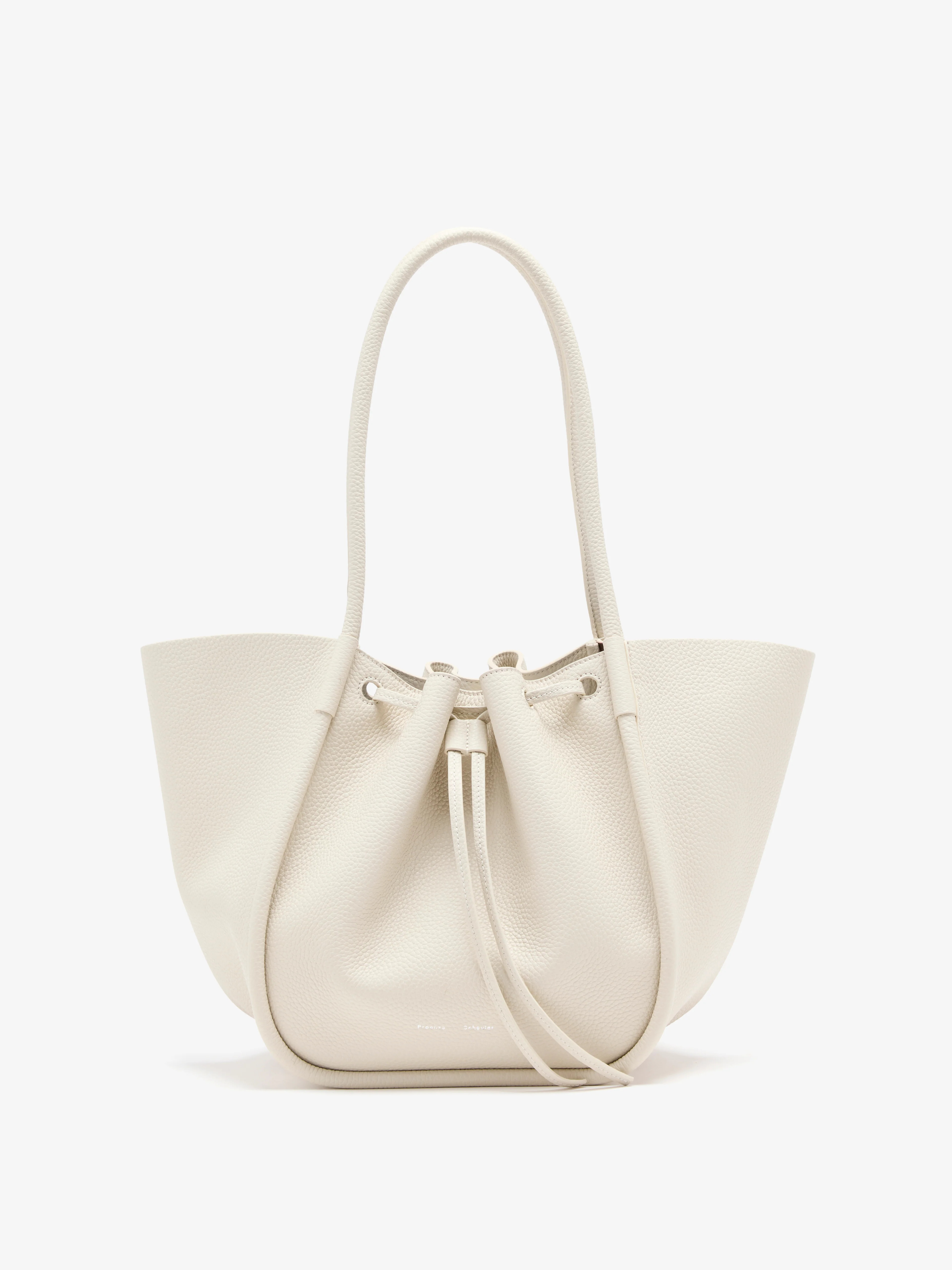 Proenza Schouler Large Ruched Tote in Soft Pebbled Calf- Ecru | Proenza Schouler LLC