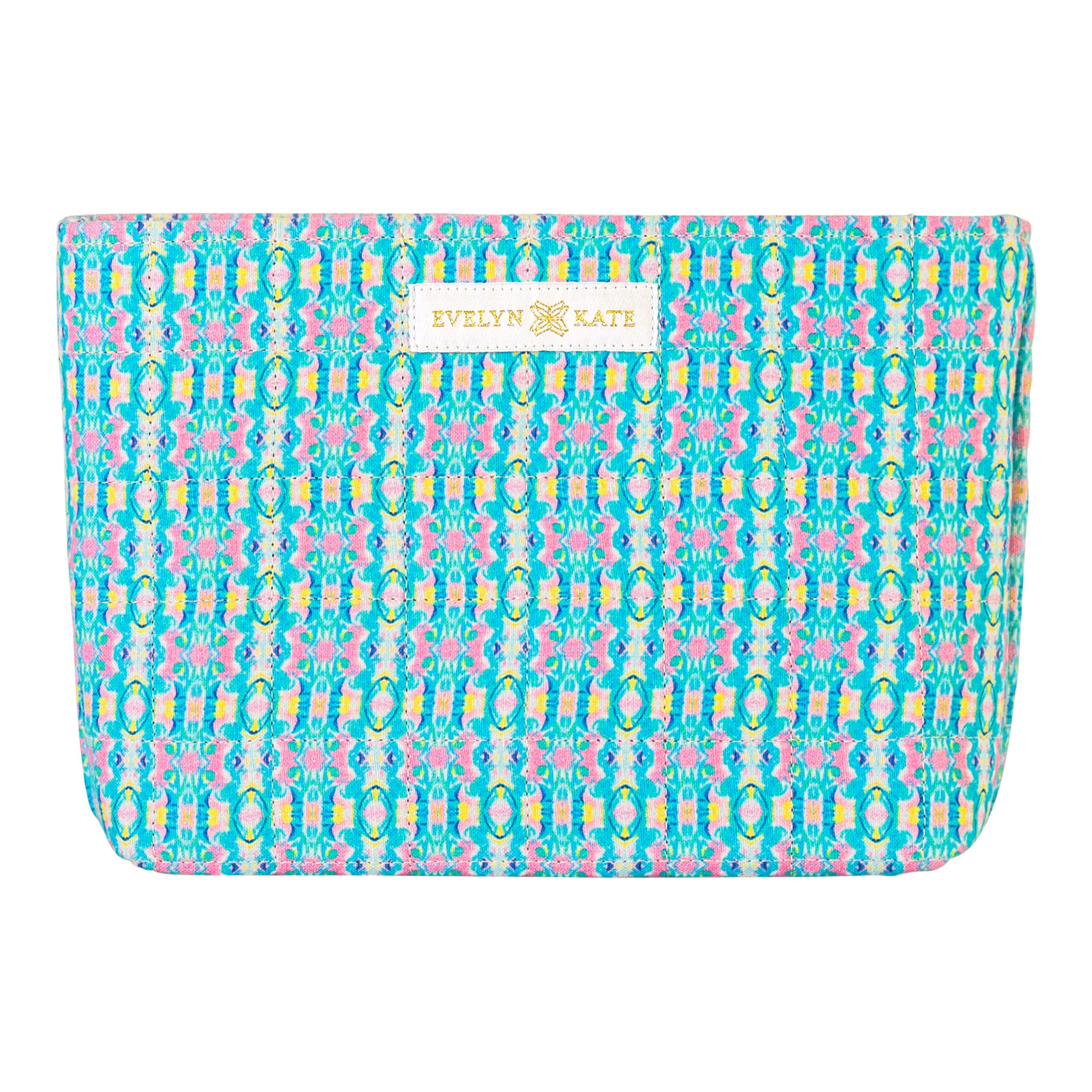 Abaco Quilted Zipper Pouch | EVELYN & KATE (US)