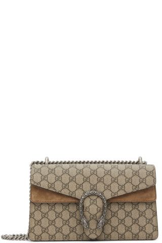 Gucci - Beige & Brown GG Supreme Small Dionysus Bag | SSENSE