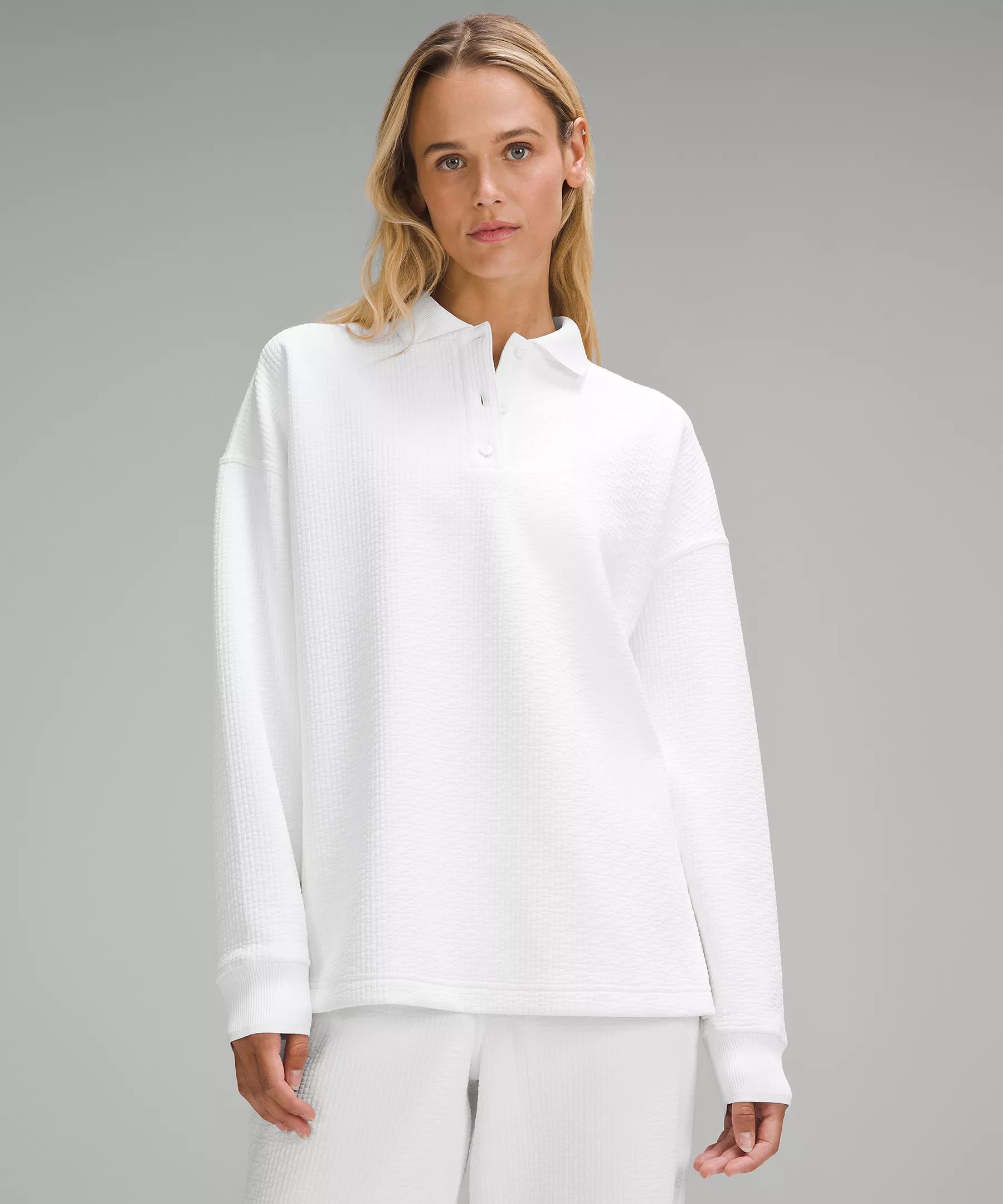 Textured Long-Sleeve Polo Shirt | Women's Hoodies & Sweatshirts | lululemon | Lululemon (US)