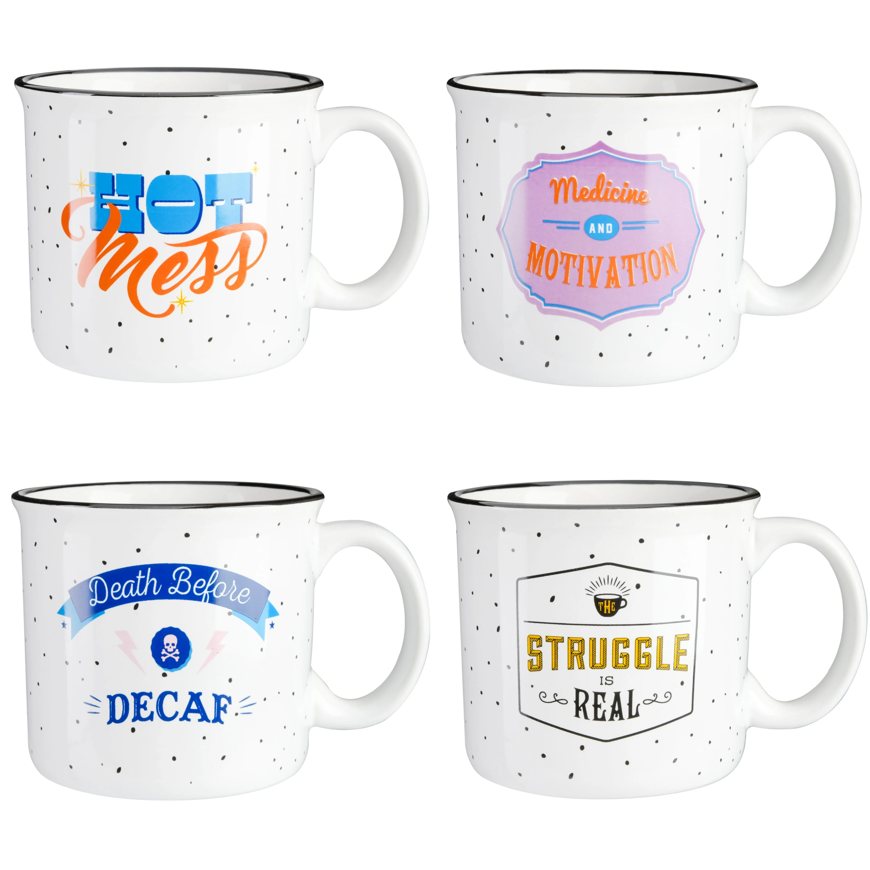 Wanda June Home  Game On Assorted 18-ounce Stoneware Camper Mugs, Set of 4 by Miranda Lambert - W... | Walmart (US)