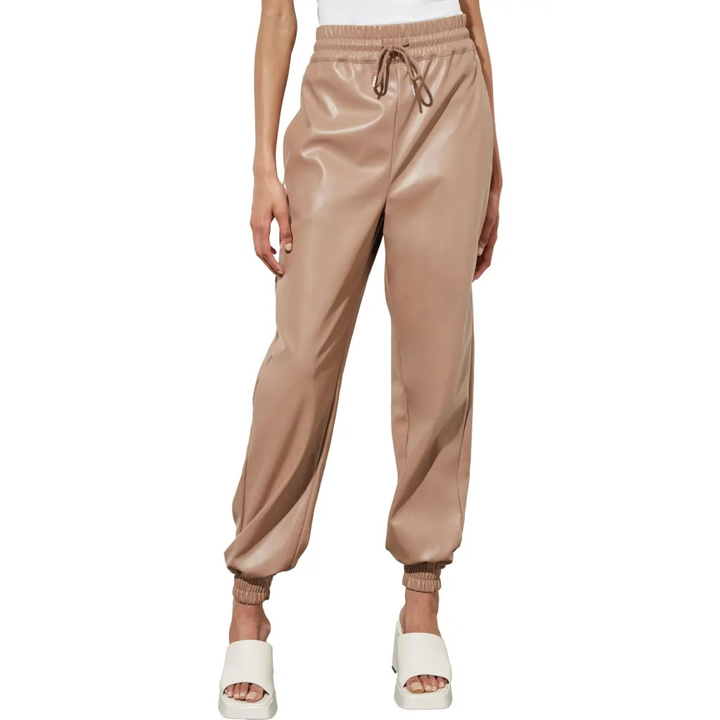 Ming Wang Faux Leather Joggers in Java at Nordstrom Rack, Size Large | Nordstrom Rack
