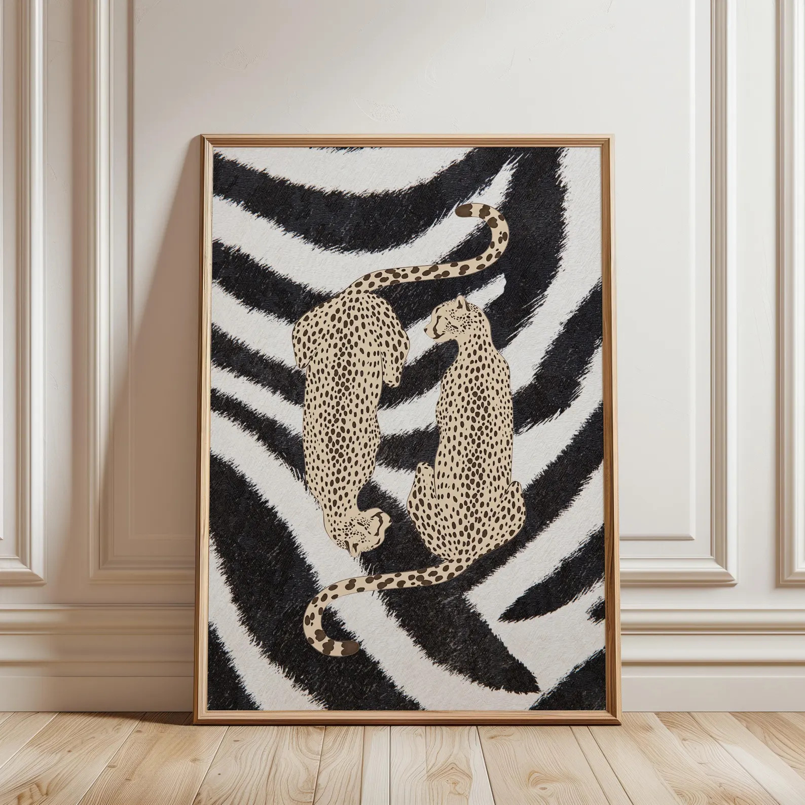 Cheetah & Zebra Print Wall Art,  Black White Maximalist Decor, Modern Wildlife Poster for Living ... | Etsy (Global)