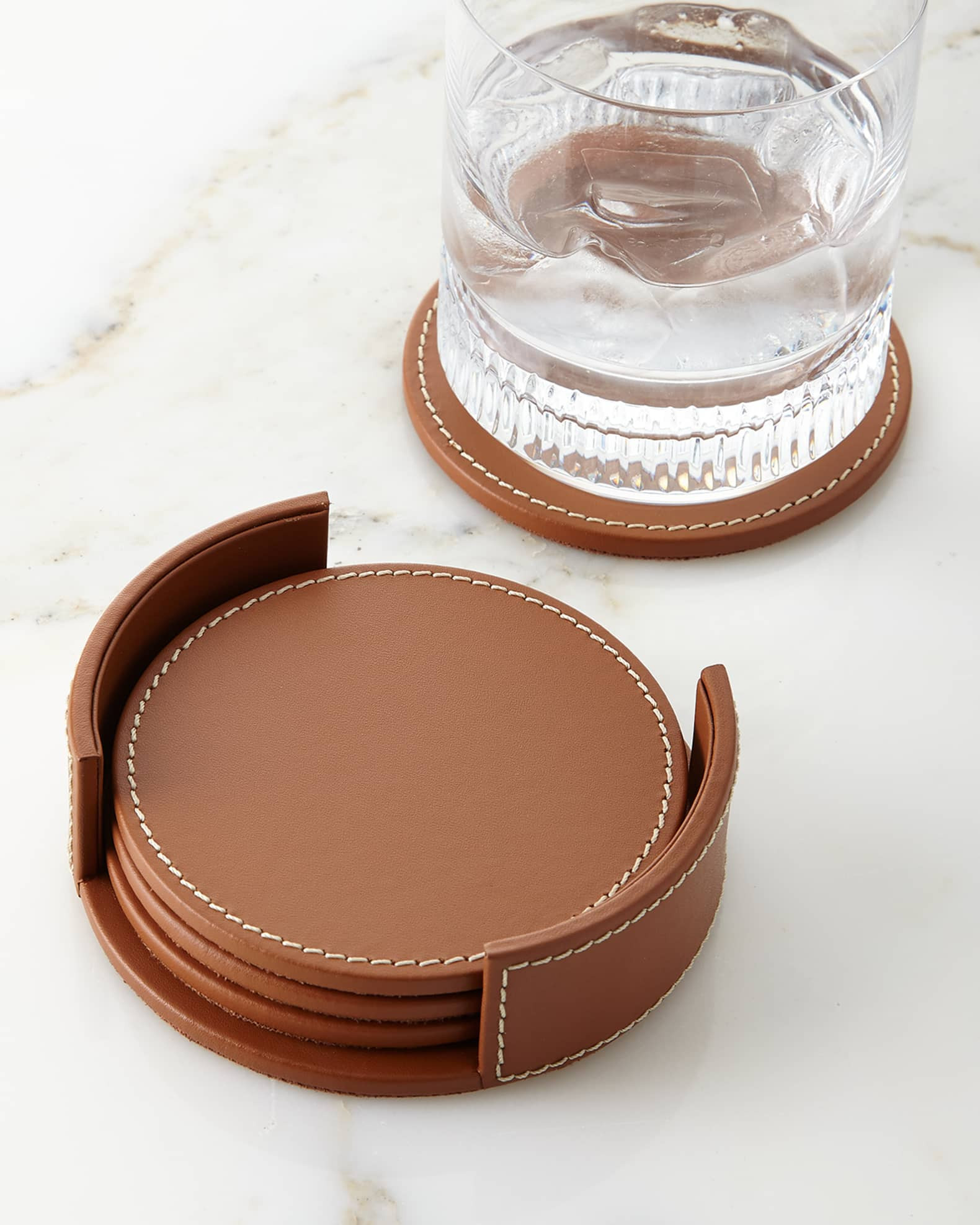 Wyatt Leather Coasters, Set of 4 | Neiman Marcus