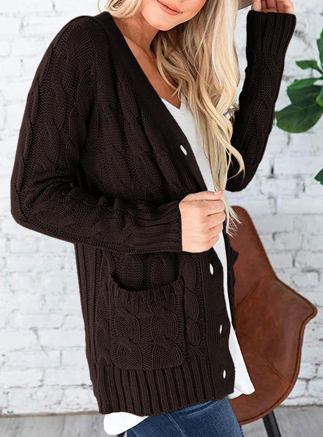 PRETTYGARDEN Women Chunky Cable Knit Cardigan Sweaters Fall Fashion Clothes | Amazon (US)