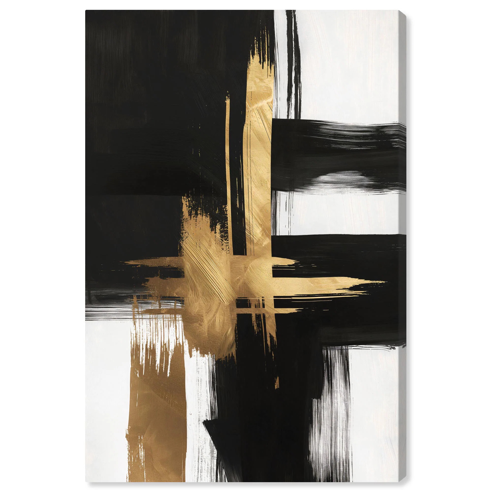 Art Remedy Golden Contrast I Canvas Gold Leaf Wall Art by Art Remedy | Wayfair | Wayfair North America